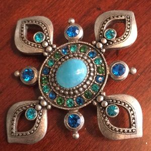 Chico’s turquoise pin with green and blue stones